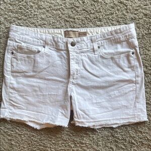 PAIGE White Denim Jean Shorts